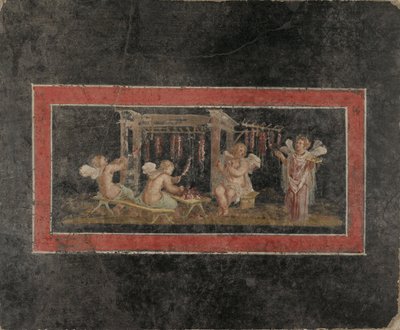Fresco Fragment with Four Cupids Hanging Garlands by Unbekannt Unbekannt